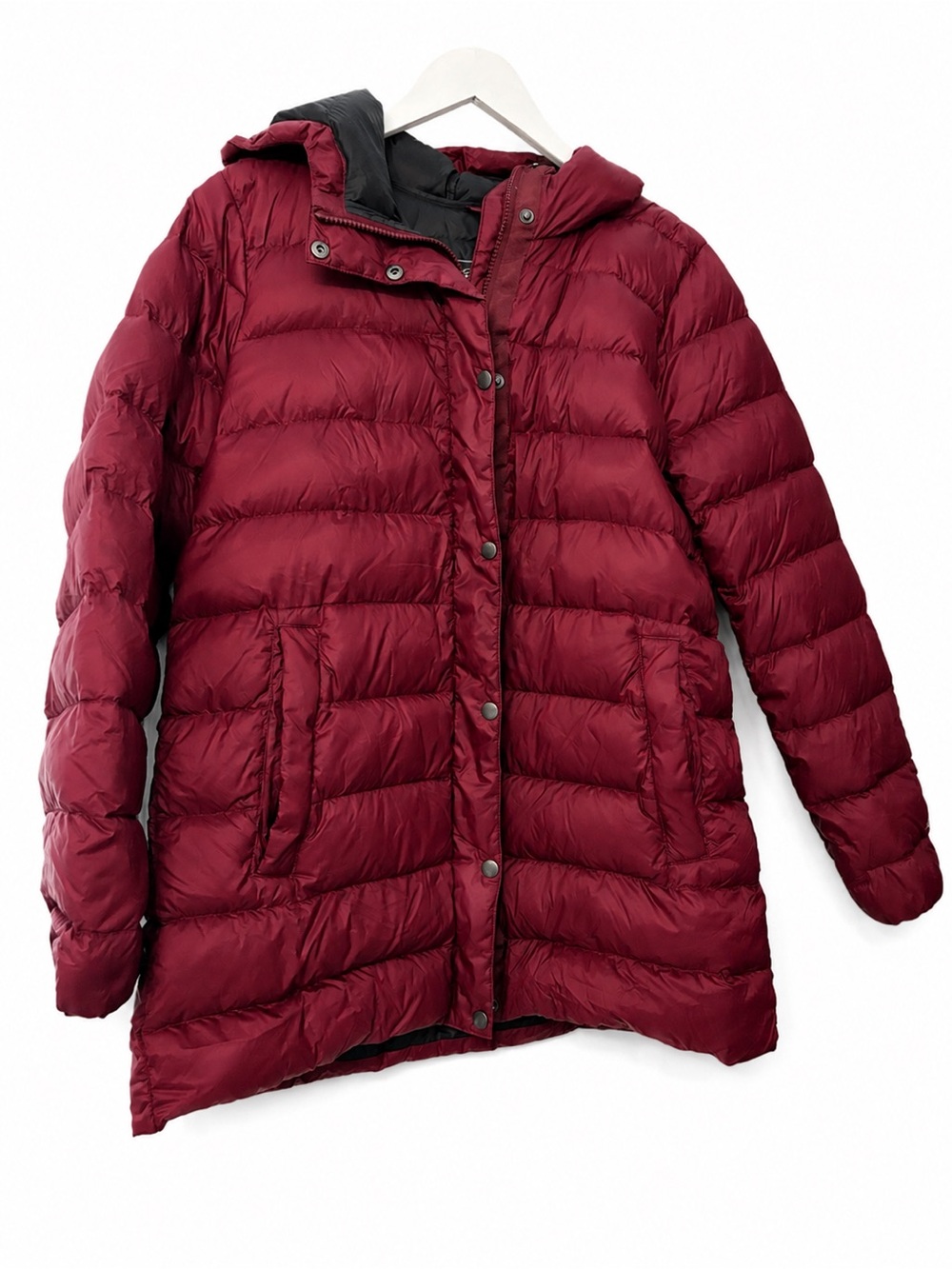 Eddie Bauer Burgundy Pepe Jeans Maddie Quilted Down Puffer Jacket Pockets Large